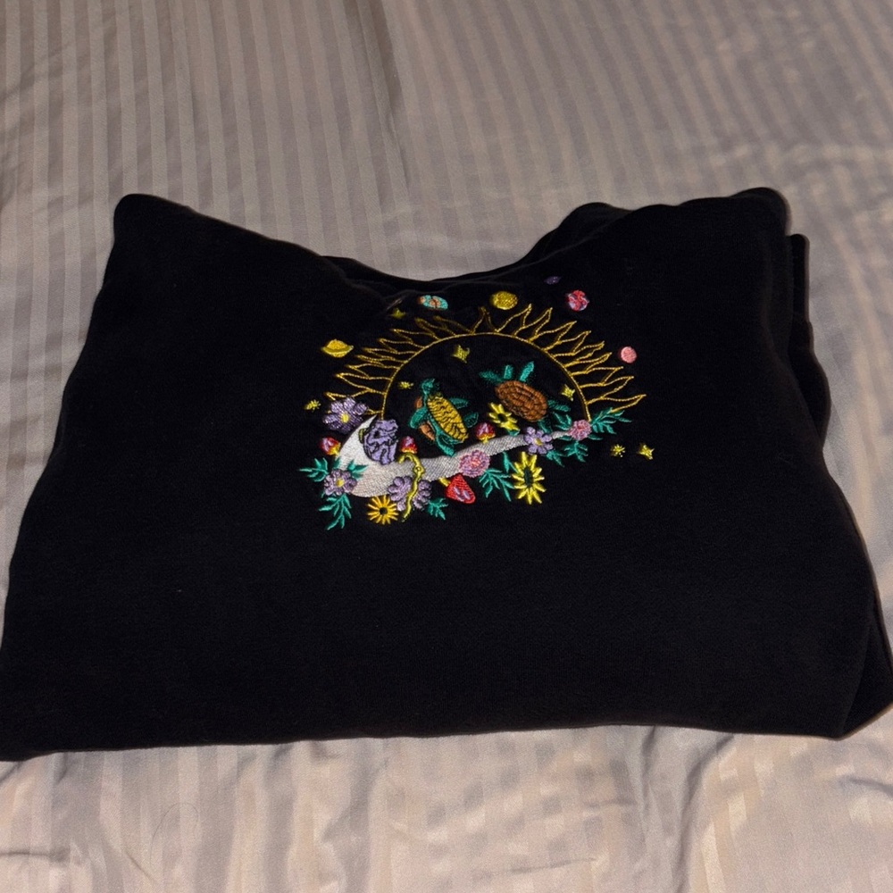 Nike Black Sweater with Colorful Embroidery